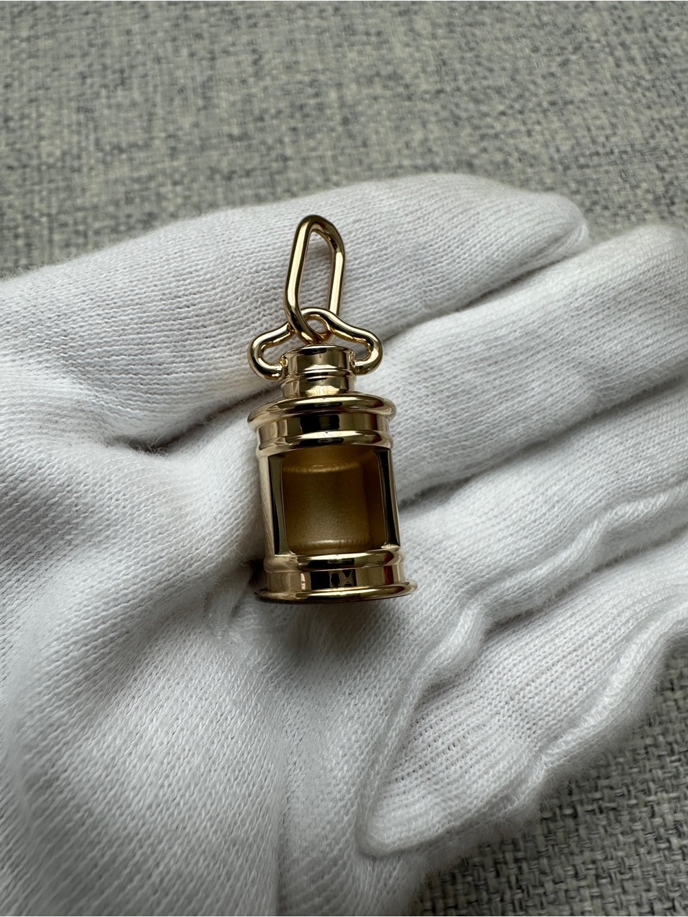 Hermes Lantern Charm Pendant in Gold Tone